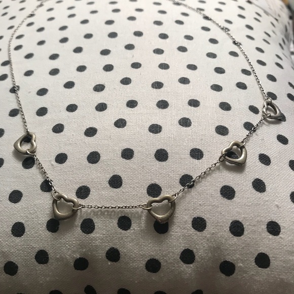 Silver Tiffany and Co. Five Heart Necklace - Picture 4 of 5